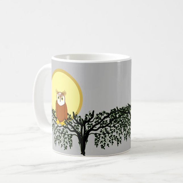 Mug - Owl in Tree Branches with Moon (Front Left)