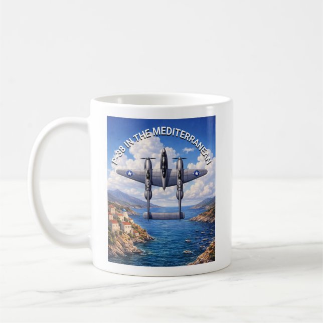 Mug P-38 Lightning in the Mediterranean Theater (Gauche)