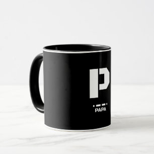 Mug P(Papa) OTAN Alphabet phonétique et code morse