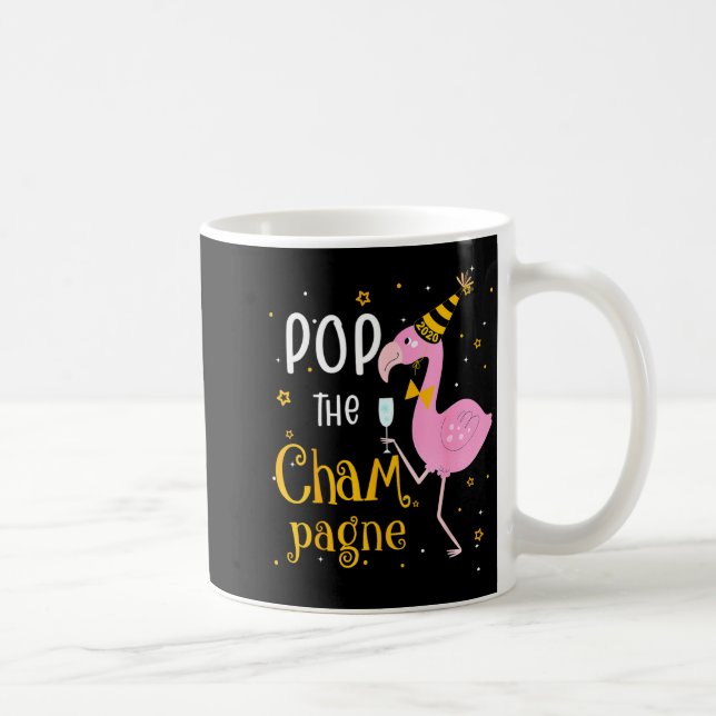 Mug P The Champagne It's New Year! Funny Flamingo Drin (Droite)