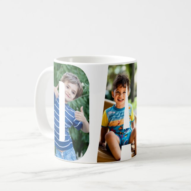 Mug PAD 3 Photos Lettres découpées (Devant gauche)
