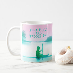 Mug Paddleboard SUP Aquarelle rose Bleu Côte