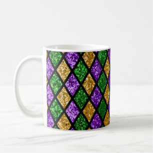 Mug Paillette brillante verte, violette et dorée