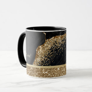 Mug Paillettes de glitter doré élégant et stylé sur ma