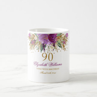 Mug Paillettes Florales Étincelantes Anniversaire Amét
