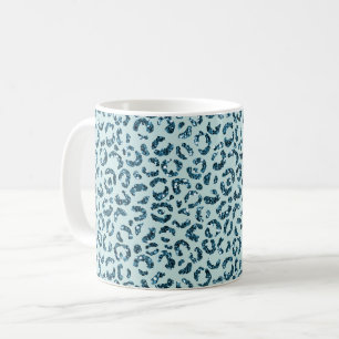 Mug Paillettes Imprimé Léopard Bleu Ciel Turquoise