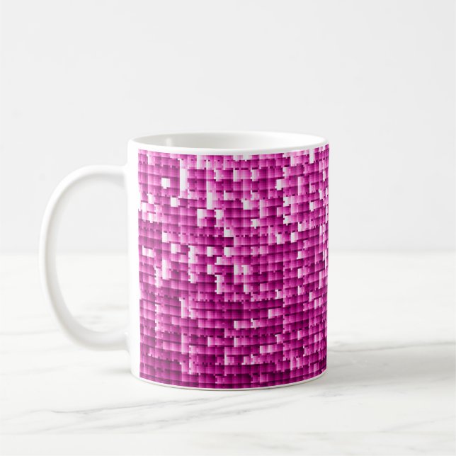Mug Paillettes roses, argent, paillettes noires (Gauche)