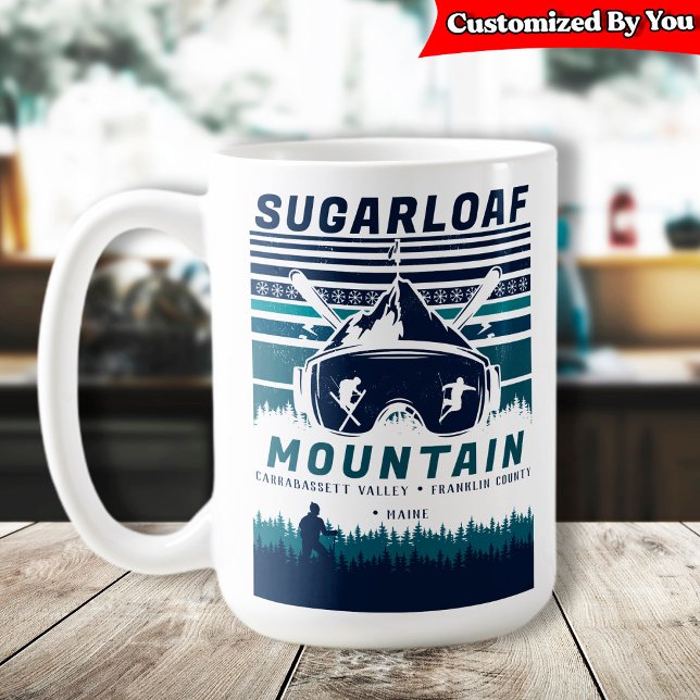 Mug Pain de sucre Mountain Maine Ski Vintage Souvenirs (Créateur téléchargé)