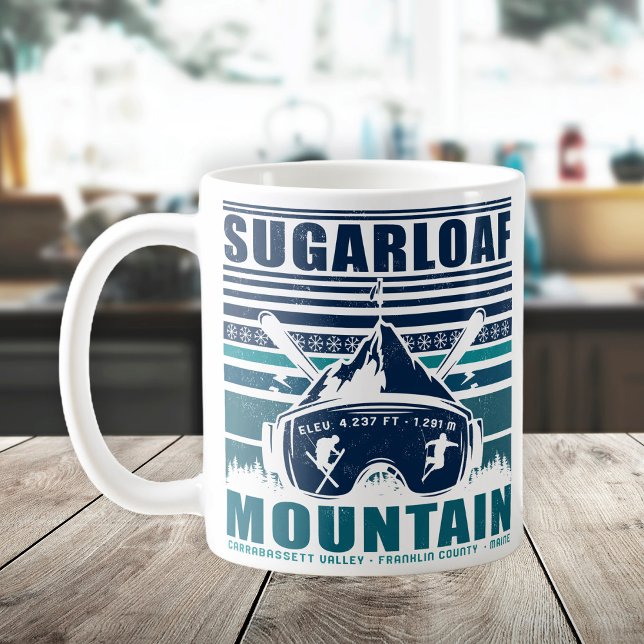 Mug Pain de sucre Mountain Maine Ski Vintage Souvenirs (Créateur téléchargé)