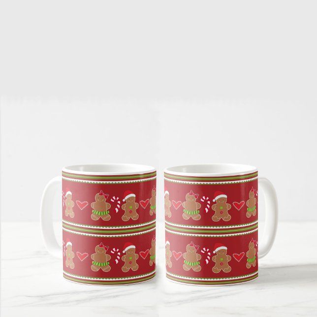 Mug Pain d'épices Homme Bandes horizontales rouges et  (Créateur téléchargé)