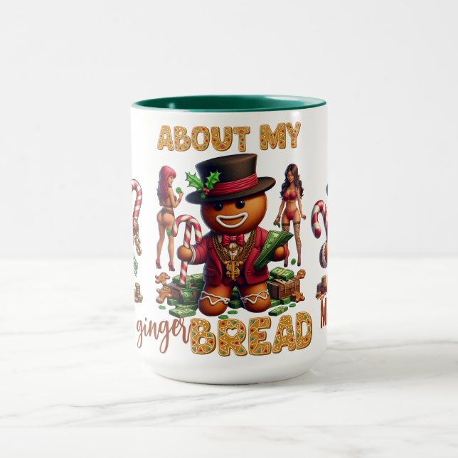 Mug Pain d'épices Homme drôle Noël rouge (Centre)