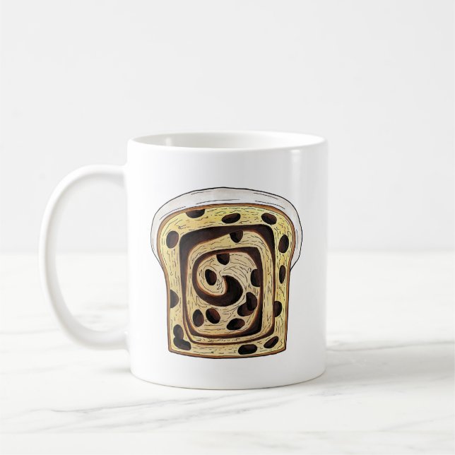 Mug Pain Raisin de cannelle Pain Pain Pain Pâte (Gauche)