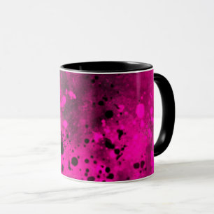Mug Paint Splatter Neon rose