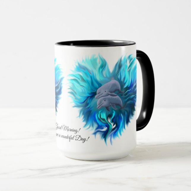 Mug Paire de dauphins (Devant droit)