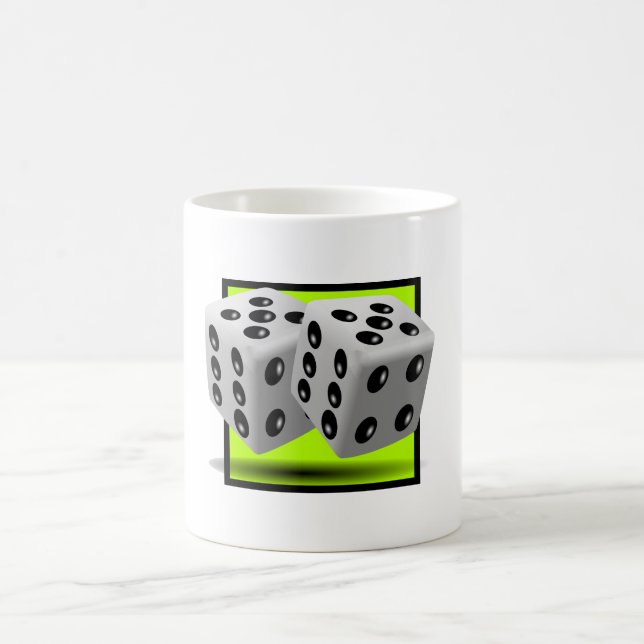 Mug Paire de dés de chance noirs et blancs (Centre)