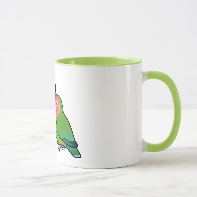 Mug paires adorables Pêche-faites face de perruche (Droite)