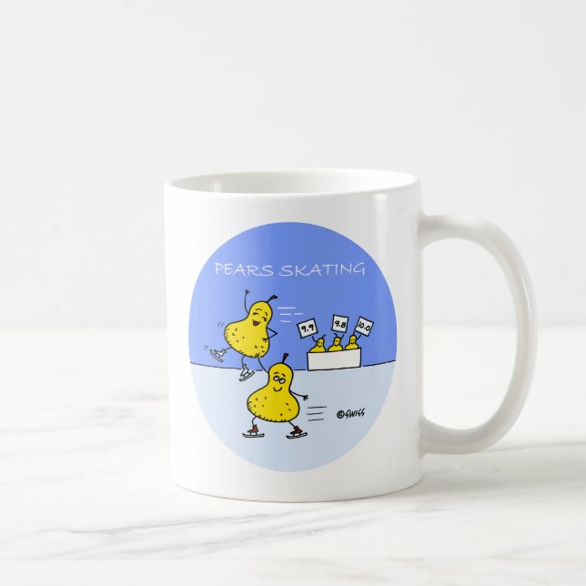 Mug Paires amusantes Figure Patinage Poires de dessin  (Droite)