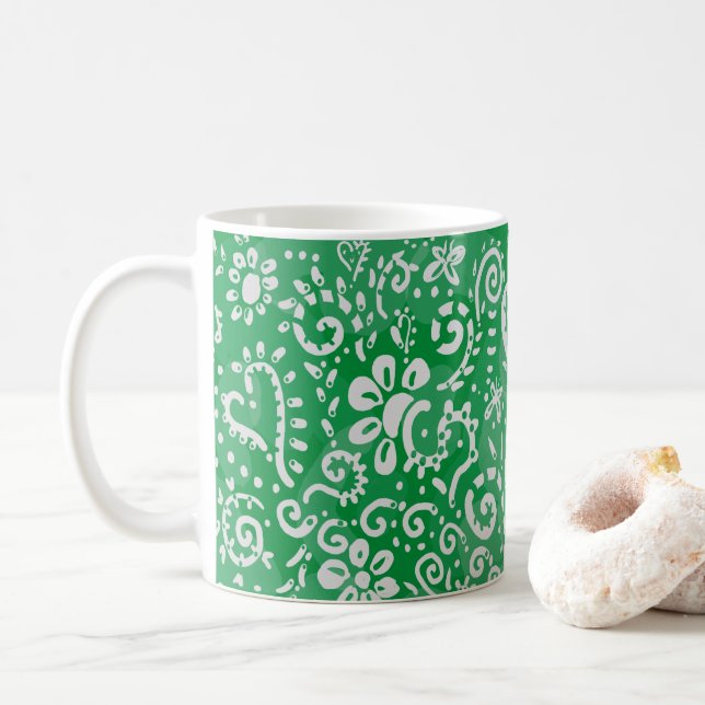 Mug Paisley coeur vert (Avec donut)
