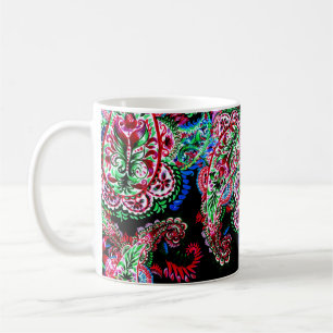 Mug Paisley Floral Pattern, Ethnic Arrière - plan.