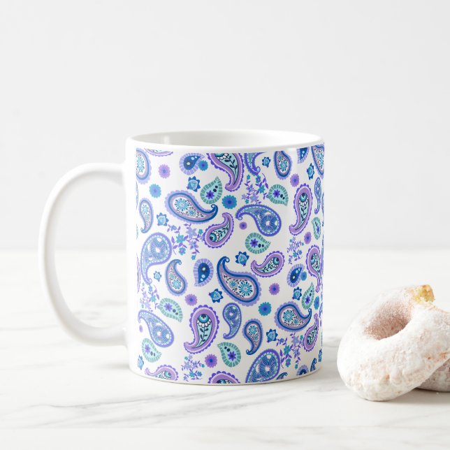 Mug Paisley Flore - Blanc (Avec donut)