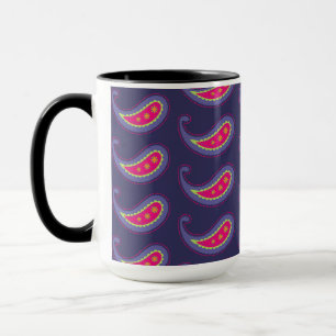 Mug Paisley rose et violet