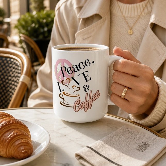 Mug "Paix, Amour & Café" (Créateur téléchargé)