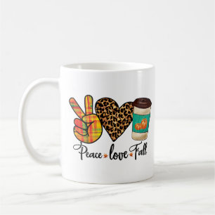 Mug Paix, Amour, Chute Leopard Citrouille Épice Latte