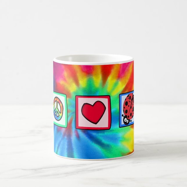 Mug Paix, amour, coccinelles (Centre)