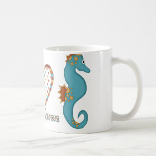 Mug Paix, amour et chevaux de mer