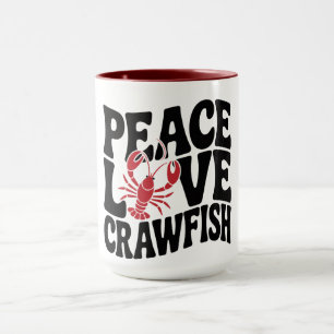 Mug Paix Amour et écrevisses cajun