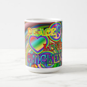 Mug Paix, amour, et poulets
