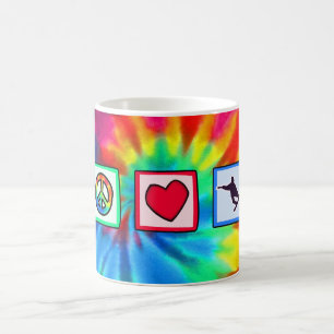 Mug Paix, amour, faisant du surf des neiges