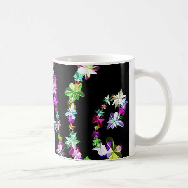 Mug "PAIX" dans l'art des fleurs Imprimer (Droite)