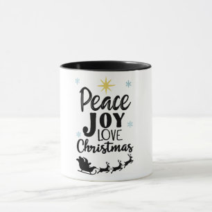 Mug Paix Joie Amour Noël   Traîneau de Père Noël Moder
