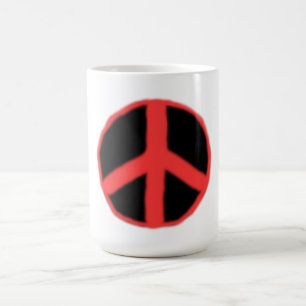 Mug Paix rouge noir