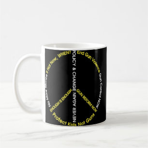 Mug Paix Signal Assez Fin Arme À Feu Violence Sensibil