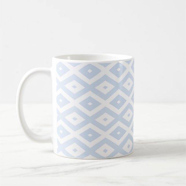Mug Pale blue and white diamond pattern (Gauche)
