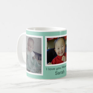 Mug Pale Mint Green 3 Photo Collage