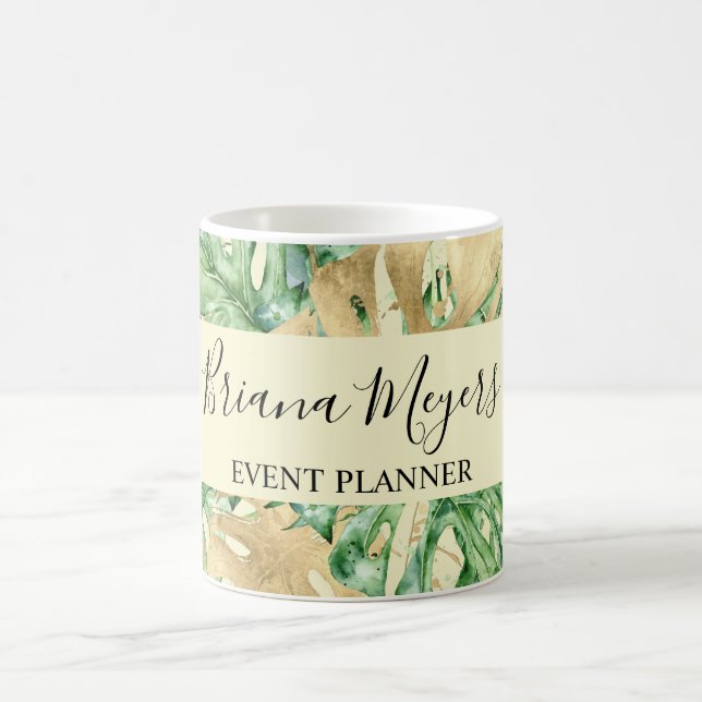 Mug Palm Feuille Gold Tropical Jaune (Centre)