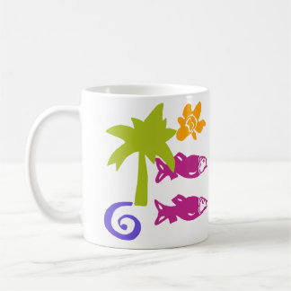 Mug Palm & Fish Blockprint