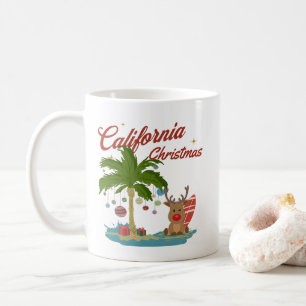 Mug Palmier de Noël de Californie et rennes