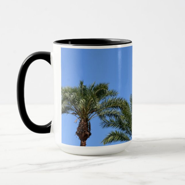 Mug Palmiers contre le ciel bleu photo (Gauche)