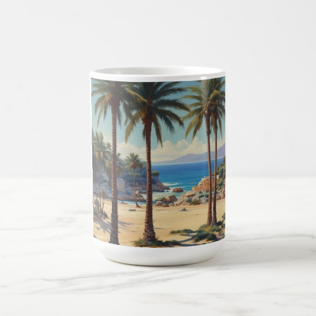 Mug Palmiers vintages Côte d'Azur Voyage (Centre)