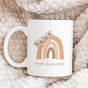 Mug Pampas Gris Boho Rainbow Meilleure Maman Jamais