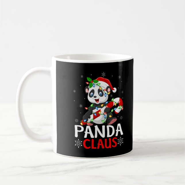 Mug Panda Amoureux des animaux Xmas Funny Panda Claus  (Gauche)