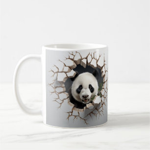 Mug Panda Cracked Hotte Art Panda Smashed Wall 3D