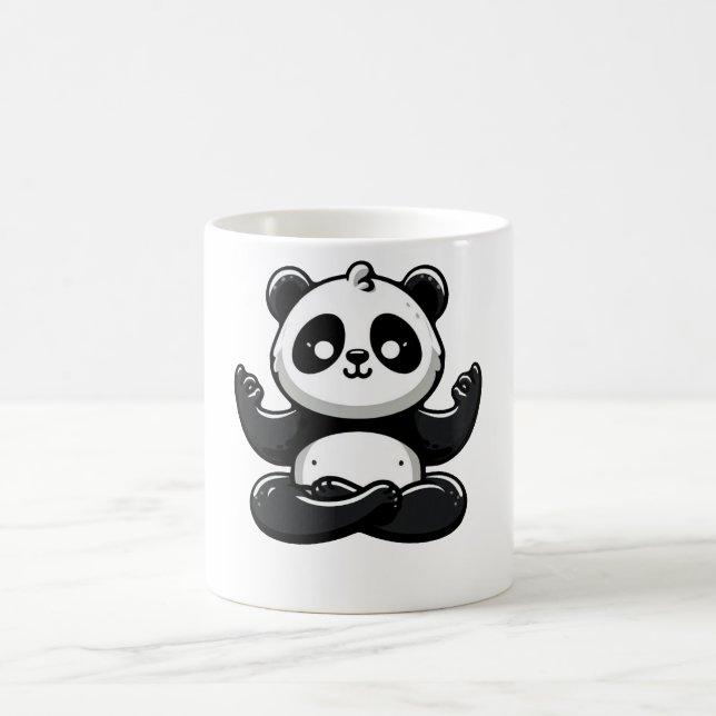 Mug Panda Méditant Zen - Pose Mignonne Méditation Anim (Centre)