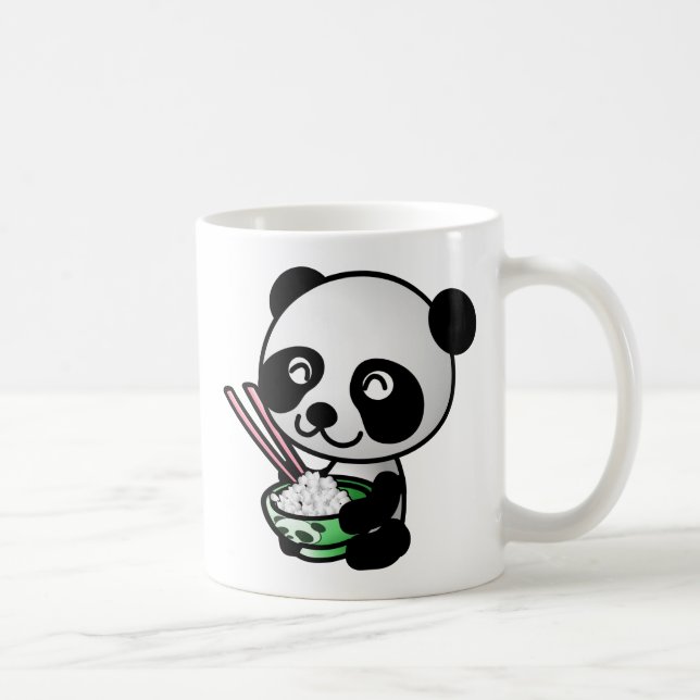 Mug Panda mignonne mangeant du riz du bol avec des bag (Droite)