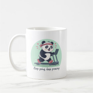 Mug Panda Motivant Mignon sur Tapis Roulant