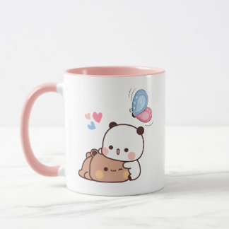 Mug Panda ours couple, Cute bubu et dudu câlins amour